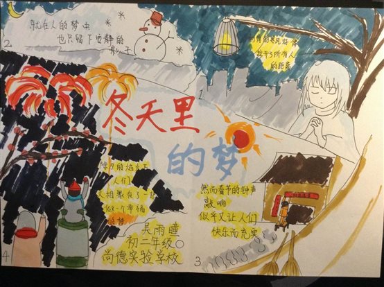 /心理板块材料/板块三 心理资源/传统文化与中国-尚德心理四格漫画作品/尚德17号作品:冬天里的梦.JPG